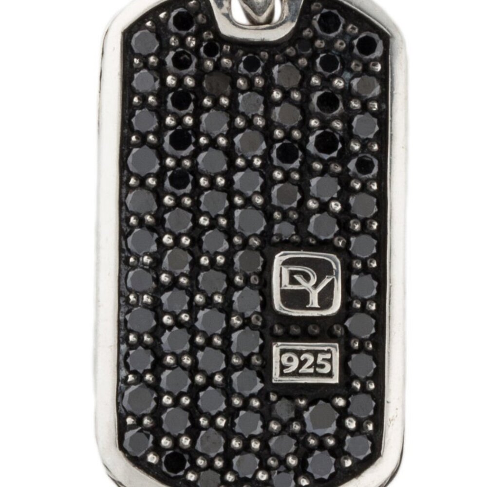 DAVID YURMAN DIAMOND 0.96CTW STERLING SILVER 925 PAVÉ TAG PENDANT - Picture 4 of 7